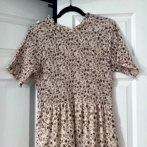 Baltic Born fall cream / brown floral maxi dress. Like new!